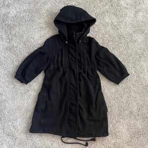 Y2K Juicy Couture Black ZipUp Cotton Hoodie Sweatshirt Heavyweight Dress Coat S